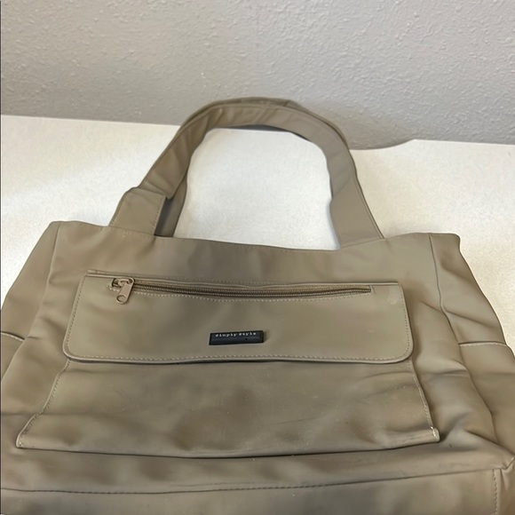 Simply Styled Accessories - Simply Styled Tan Tote Bag with Zip Pocket